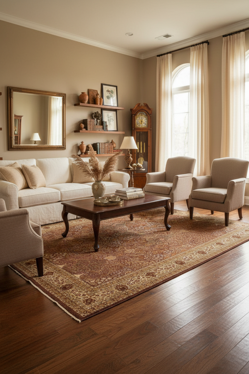 handmade Traditional Design Brown Lt. Tan Hand Knotted RECTANGLE 100% WOOL area rug 9' x 12'