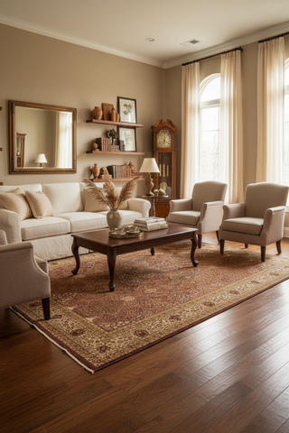 handmade Traditional Design Brown Lt. Tan Hand Knotted RECTANGLE 100% WOOL area rug 9' x 12'