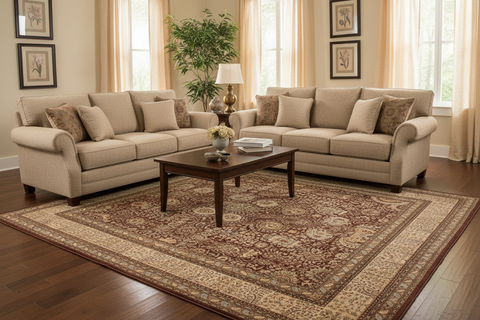 handmade Transitional  Brown Tan Hand Knotted RECTANGLE 100% WOOL area rug 9' x 12'
