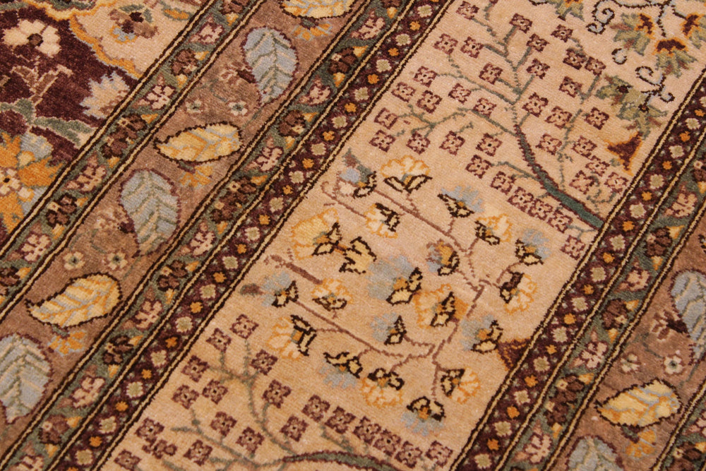 handmade Transitional  Brown Tan Hand Knotted RECTANGLE 100% WOOL area rug 9' x 12'