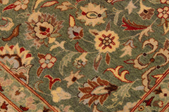 handmade Transitional Veg Dye Green Tan Hand Knotted RECTANGLE 100% WOOL area rug 9' x 12'