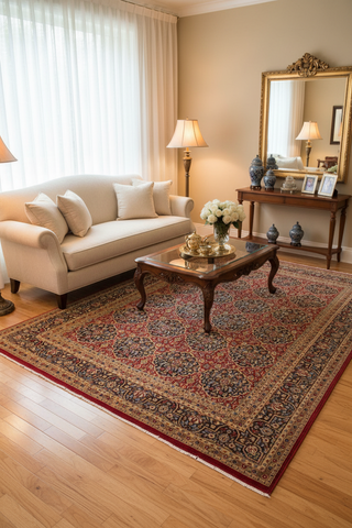 handmade Transitional Veg Dye Red Blue Hand Knotted RECTANGLE 100% WOOL area rug 9' x 12'