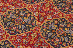 handmade Transitional Veg Dye Red Blue Hand Knotted RECTANGLE 100% WOOL area rug 9' x 12'