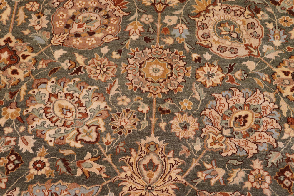 handmade Transitional Design Green Lt. Tan Hand Knotted RECTANGLE 100% WOOL area rug 9' x 12'