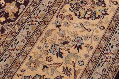 handmade Transitional Design Aubergine Tan Hand Knotted RECTANGLE 100% WOOL area rug 9' x 12'
