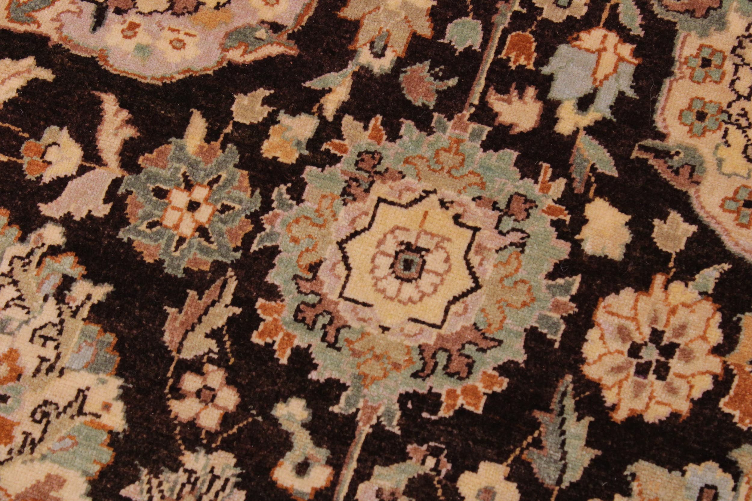 handmade Transitional Design Brown Tan Hand Knotted RECTANGLE 100% WOOL area rug 9' x 12'