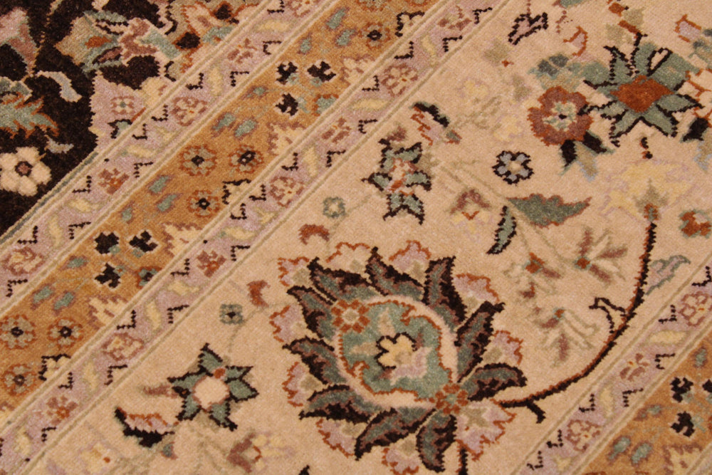 handmade Transitional Design Brown Tan Hand Knotted RECTANGLE 100% WOOL area rug 9' x 12'