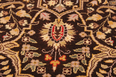 handmade Transitional Tabriz Brown Tan Hand Knotted RECTANGLE 100% WOOL area rug 9' x 12'
