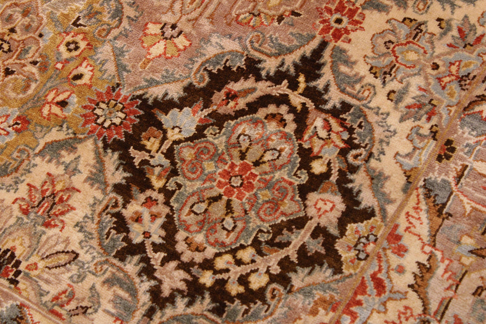 handmade Transitional Design Brown Multi Hand Knotted RECTANGLE 100% WOOL area rug 9' x 12'