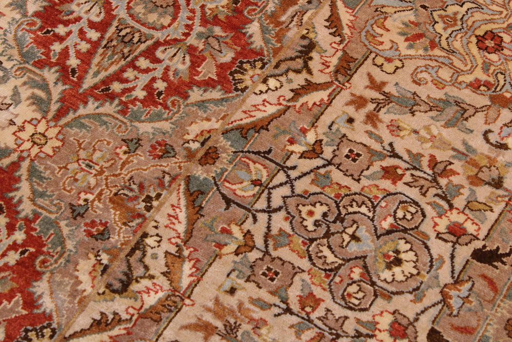 handmade Transitional Design Brown Multi Hand Knotted RECTANGLE 100% WOOL area rug 9' x 12'