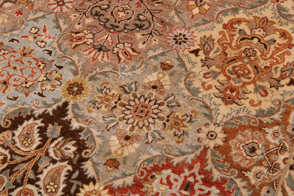 handmade Transitional Design Brown Multi Hand Knotted RECTANGLE 100% WOOL area rug 9' x 12'
