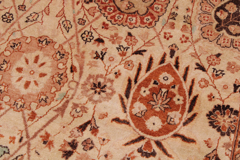 handmade Traditional Design Lt. Tan Lt. Tan Hand Knotted RECTANGLE 100% WOOL area rug 9' x 12'
