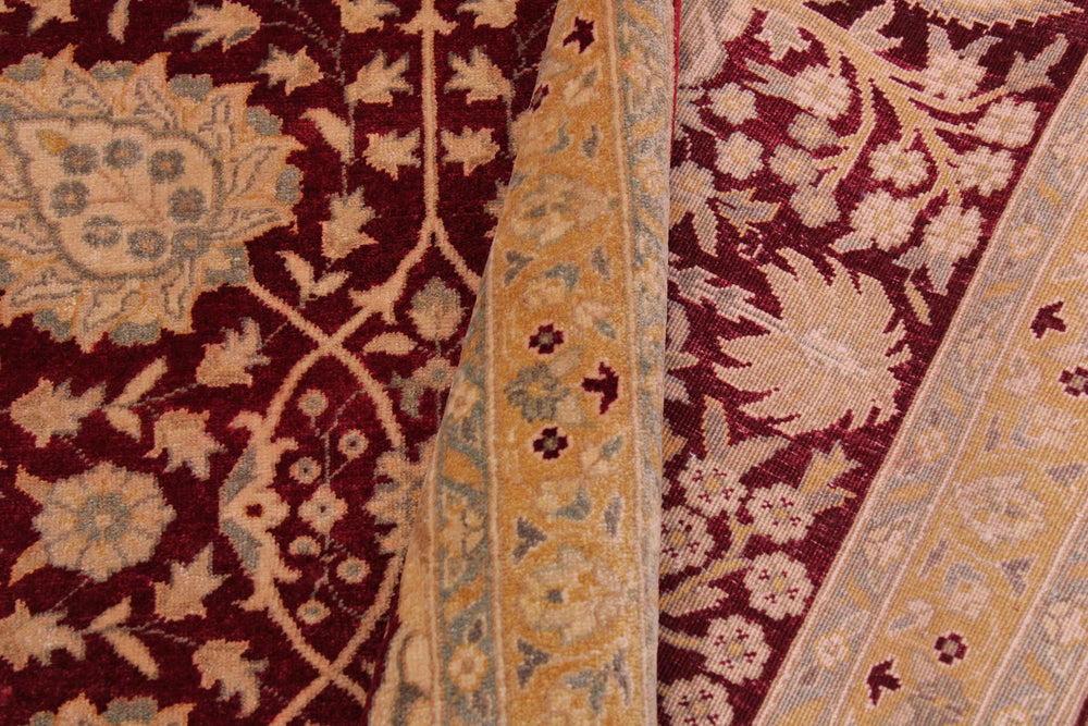 handmade Transitional Design Red Mustard Hand Knotted RECTANGLE 100% WOOL area rug 9' x 12'
