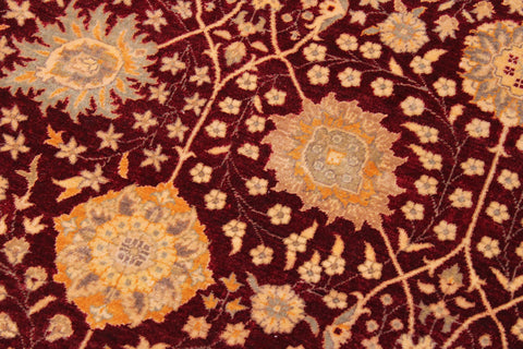 handmade Transitional Design Drk. Red Gold Hand Knotted RECTANGLE 100% WOOL area rug 9' x 12'