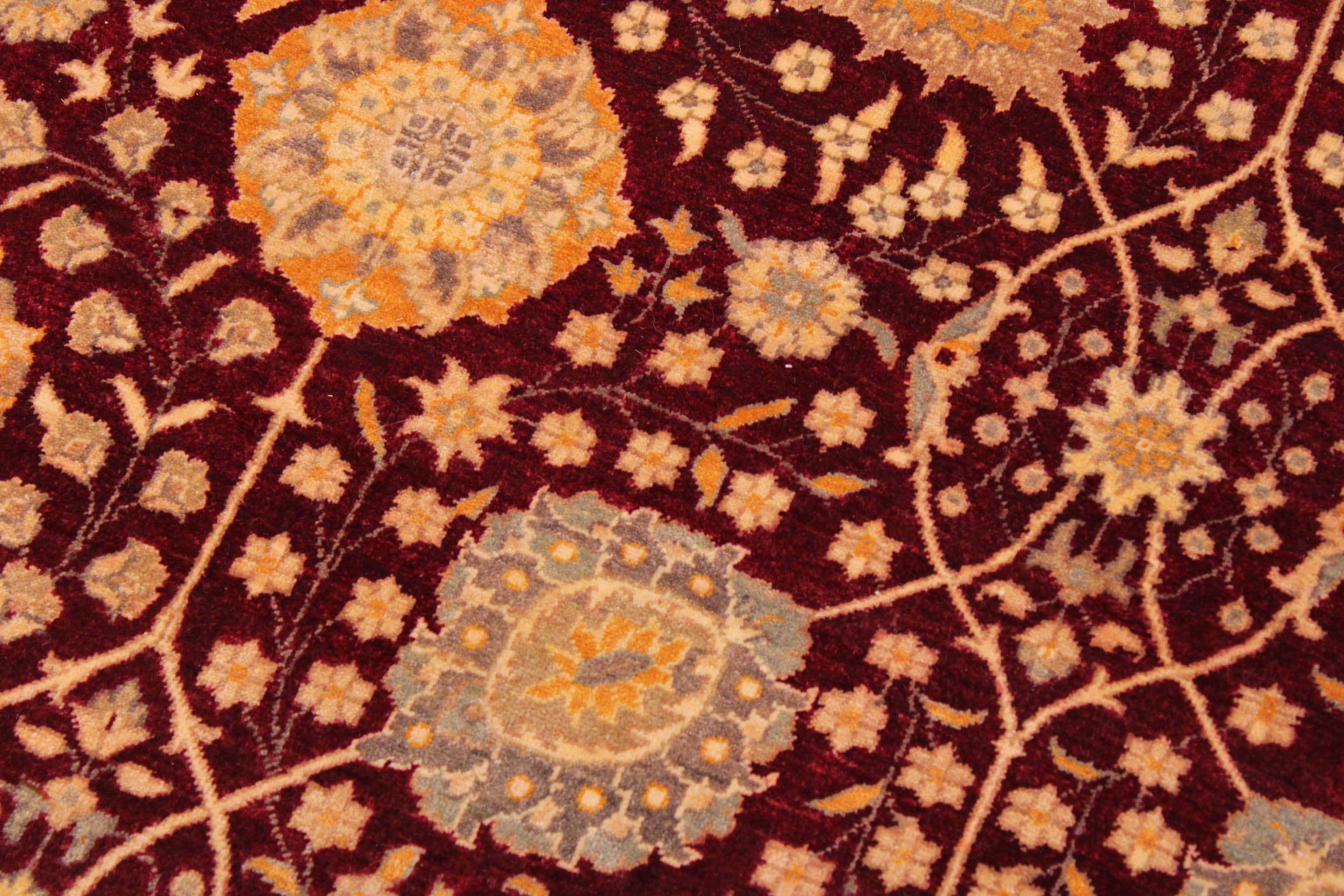 handmade Transitional Design Drk. Red Gold Hand Knotted RECTANGLE 100% WOOL area rug 9' x 12'