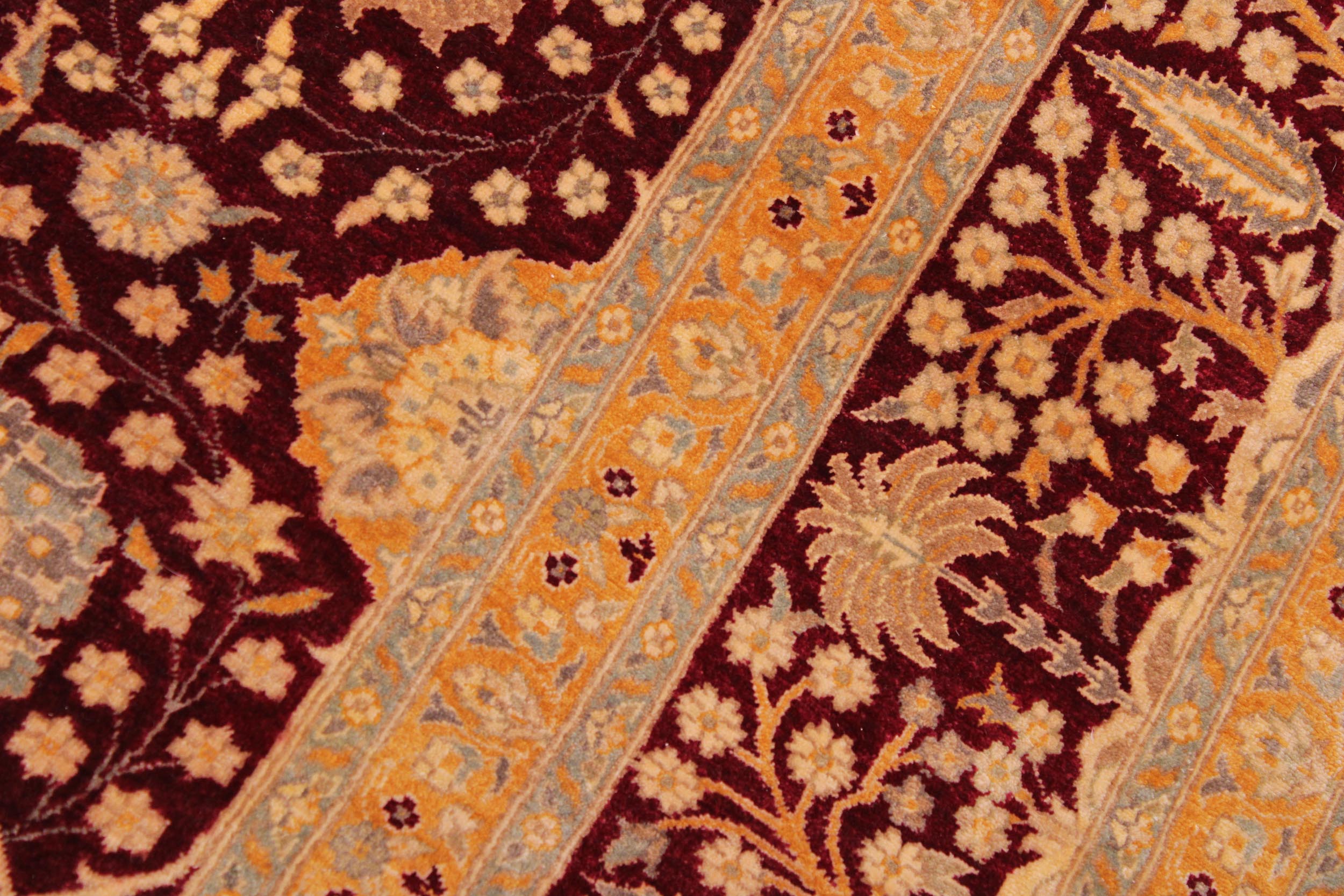 handmade Transitional Design Drk. Red Gold Hand Knotted RECTANGLE 100% WOOL area rug 9' x 12'