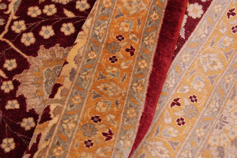 handmade Transitional Design Drk. Red Gold Hand Knotted RECTANGLE 100% WOOL area rug 9' x 12'
