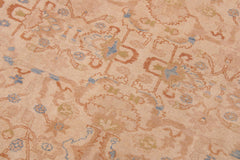 handmade Traditional Lahore Tan Rose Hand Knotted RECTANGLE 100% WOOL area rug 9' x 12'