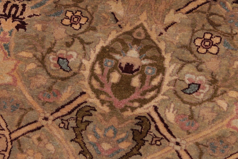 handmade Transitional Mujahid Gold Drk. Red Hand Knotted RECTANGLE 100% WOOL area rug 9x12