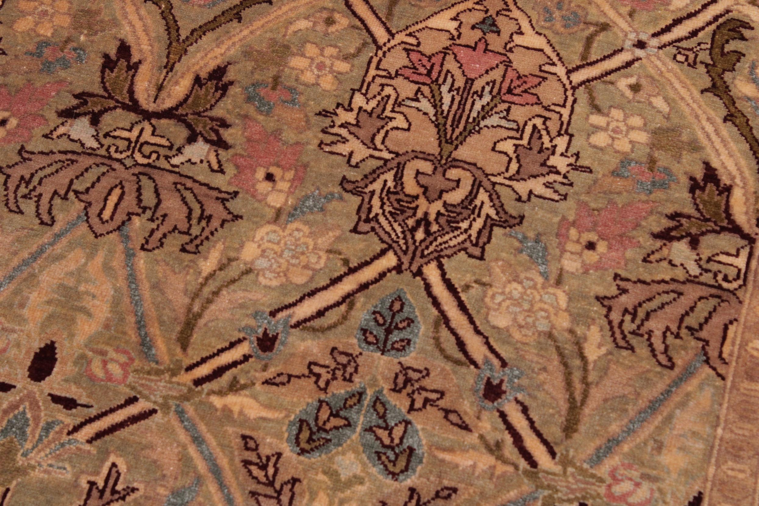 handmade Transitional Mujahid Gold Drk. Red Hand Knotted RECTANGLE 100% WOOL area rug 9x12