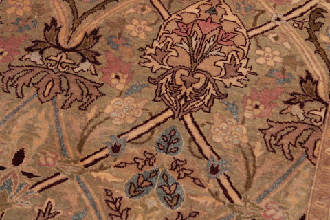 handmade Transitional Mujahid Gold Drk. Red Hand Knotted RECTANGLE 100% WOOL area rug 9x12