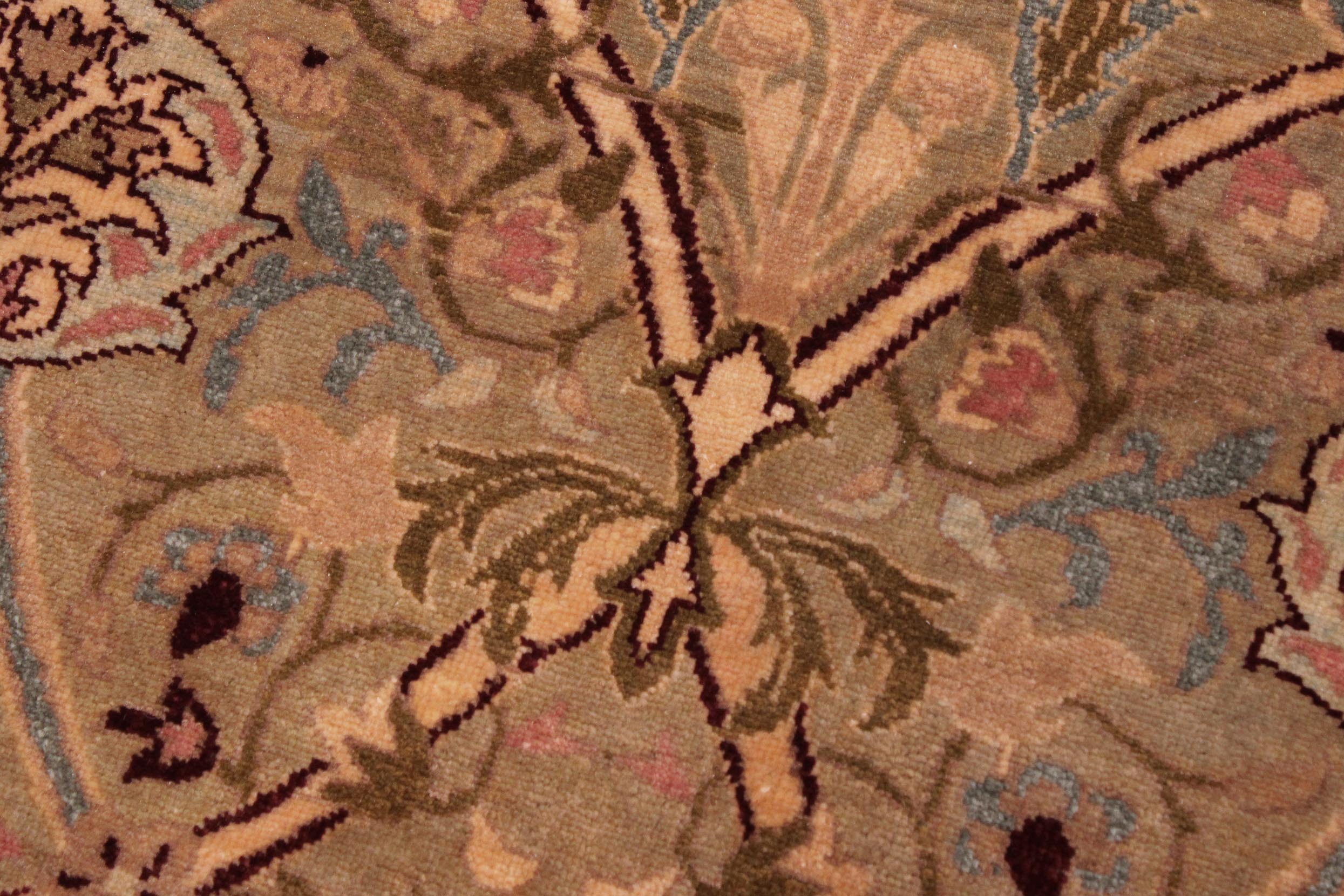 handmade Transitional Mujahid Gold Drk. Red Hand Knotted RECTANGLE 100% WOOL area rug 9x12