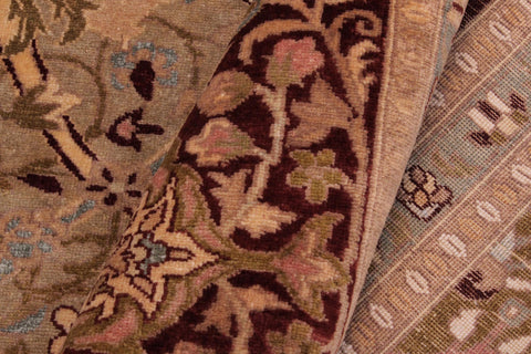 handmade Transitional Mujahid Gold Drk. Red Hand Knotted RECTANGLE 100% WOOL area rug 9x12