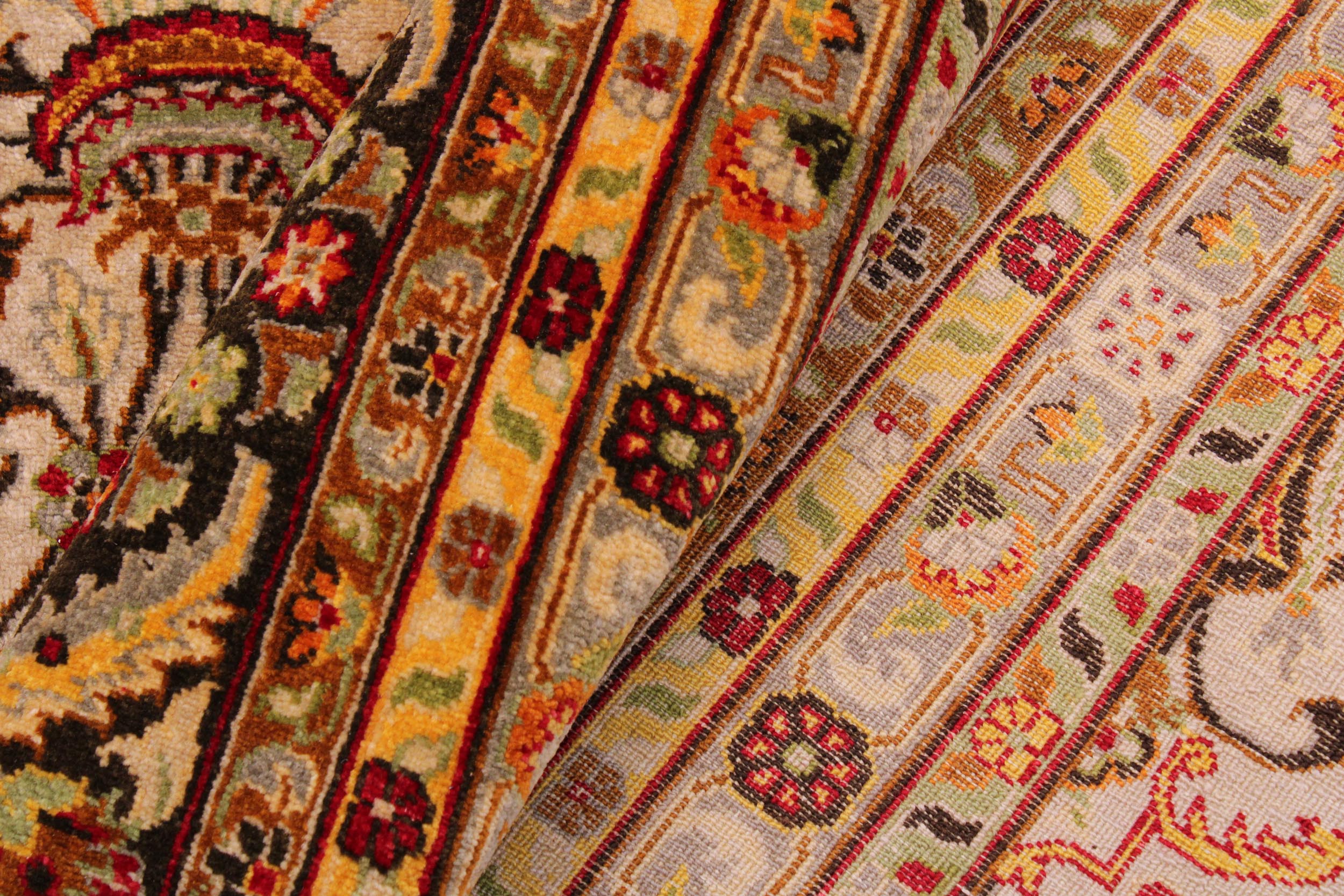 handmade Traditional Design Tan Black Hand Knotted RECTANGLE 100% WOOL area rug 9' x 12'
