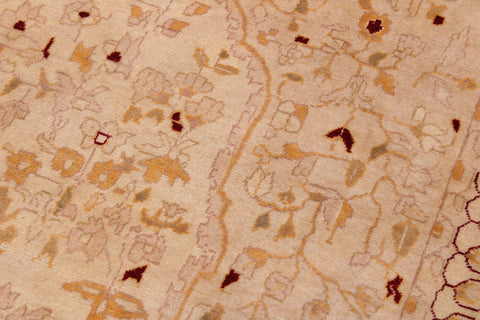 handmade Traditional Design Tan Tan Hand Knotted RECTANGLE 100% WOOL area rug 9' x 12'