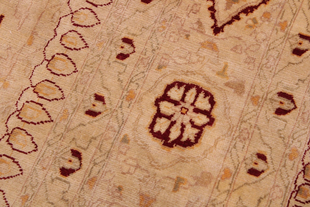 handmade Traditional Design Tan Tan Hand Knotted RECTANGLE 100% WOOL area rug 9' x 12'