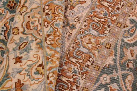 handmade Transitional Design Green Ivory Hand Knotted RECTANGLE 100% WOOL area rug 9' x 12'