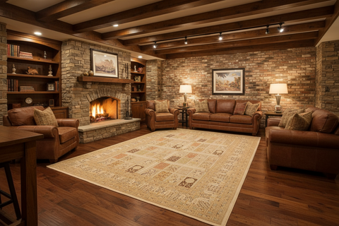 handmade Transitional Design Multi Tan Hand Knotted RECTANGLE 100% WOOL area rug 9' x 12'