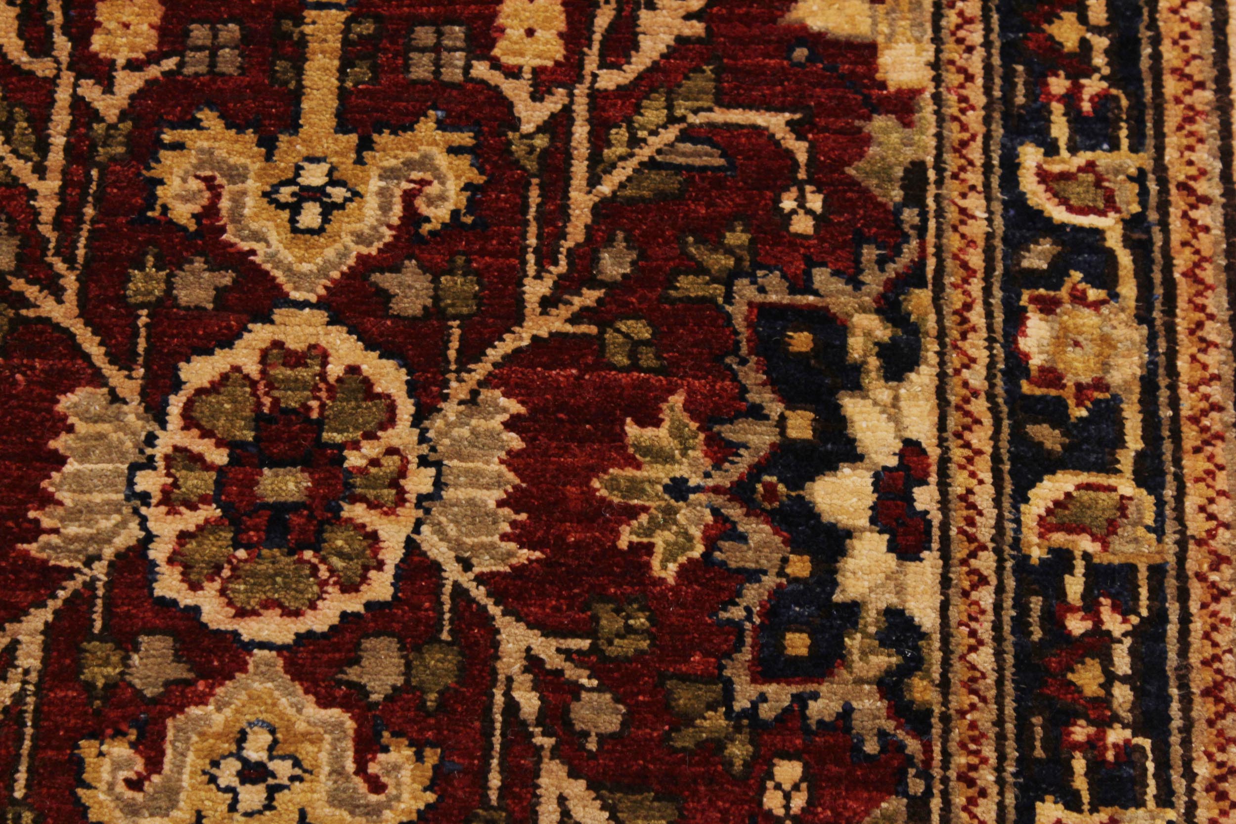 handmade Transitional Kafkaz Red Blue Hand Knotted RUNNER 100% WOOL area rug 3' x 13'