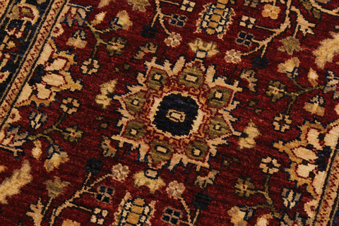 handmade Transitional Kafkaz Red Blue Hand Knotted RUNNER 100% WOOL area rug 3' x 13'