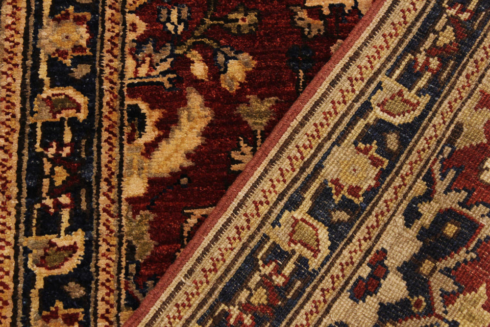 handmade Transitional Kafkaz Red Blue Hand Knotted RUNNER 100% WOOL area rug 3' x 13'