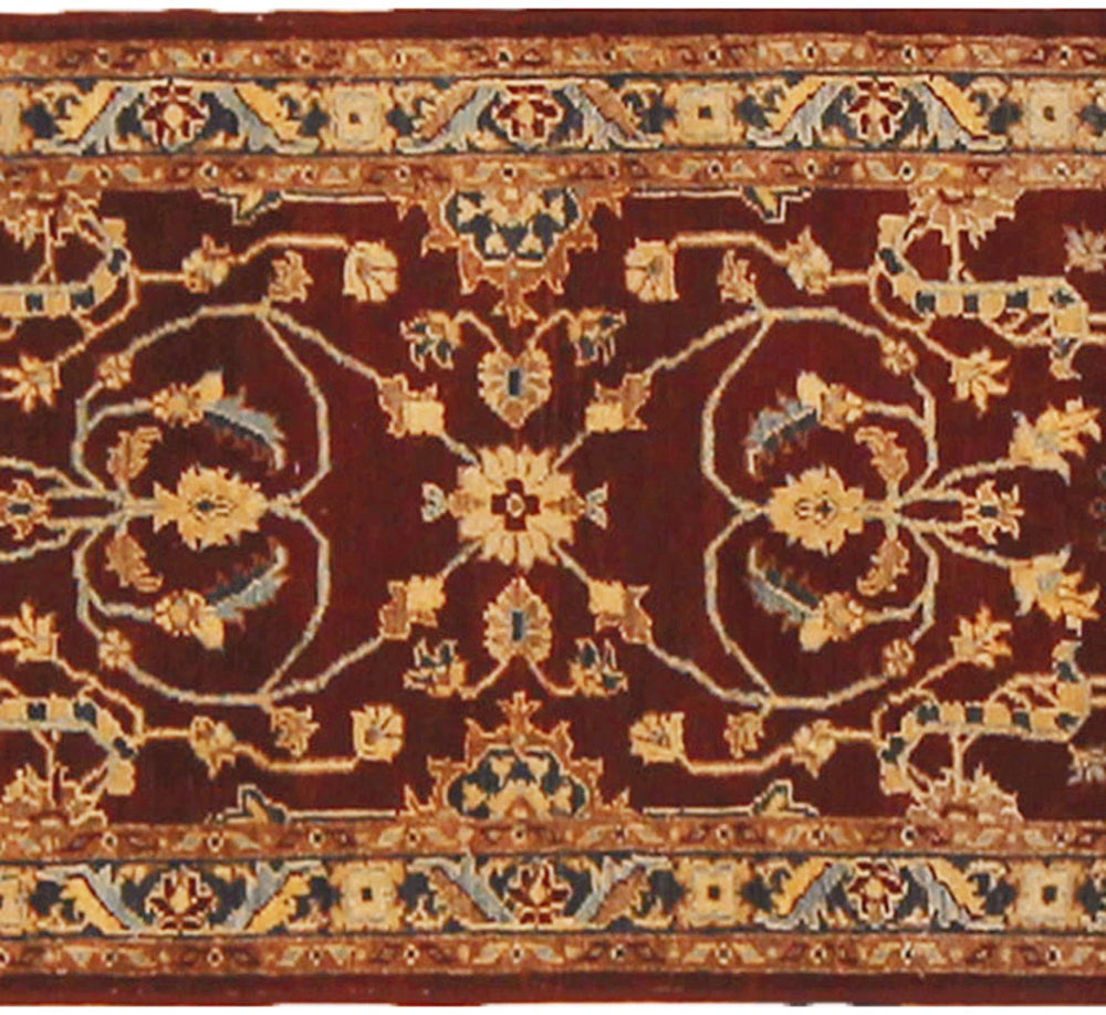 handmade Transitional Kafkaz Red Blue Hand Knotted RUNNER 100% WOOL area rug 2' x 12'