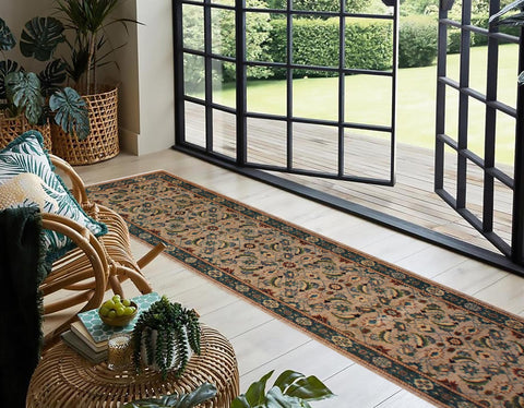 handmade Transitional Kafkaz Lt. Gray Green Hand Knotted RUNNER 100% WOOL area rug 3' x 15'