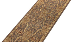 handmade Transitional Kafkaz Gray Ivory Hand Knotted RUNNER 100% WOOL area rug 3' x 11'