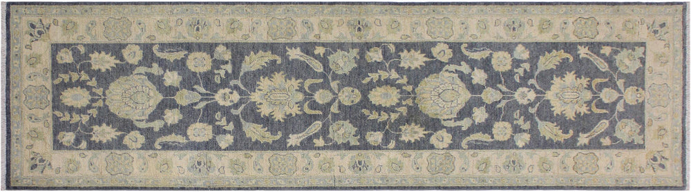 handmade Traditional Kafkaz Gray Ivory Hand Knotted RUNNER 100% WOOL area rug 2' x 8'