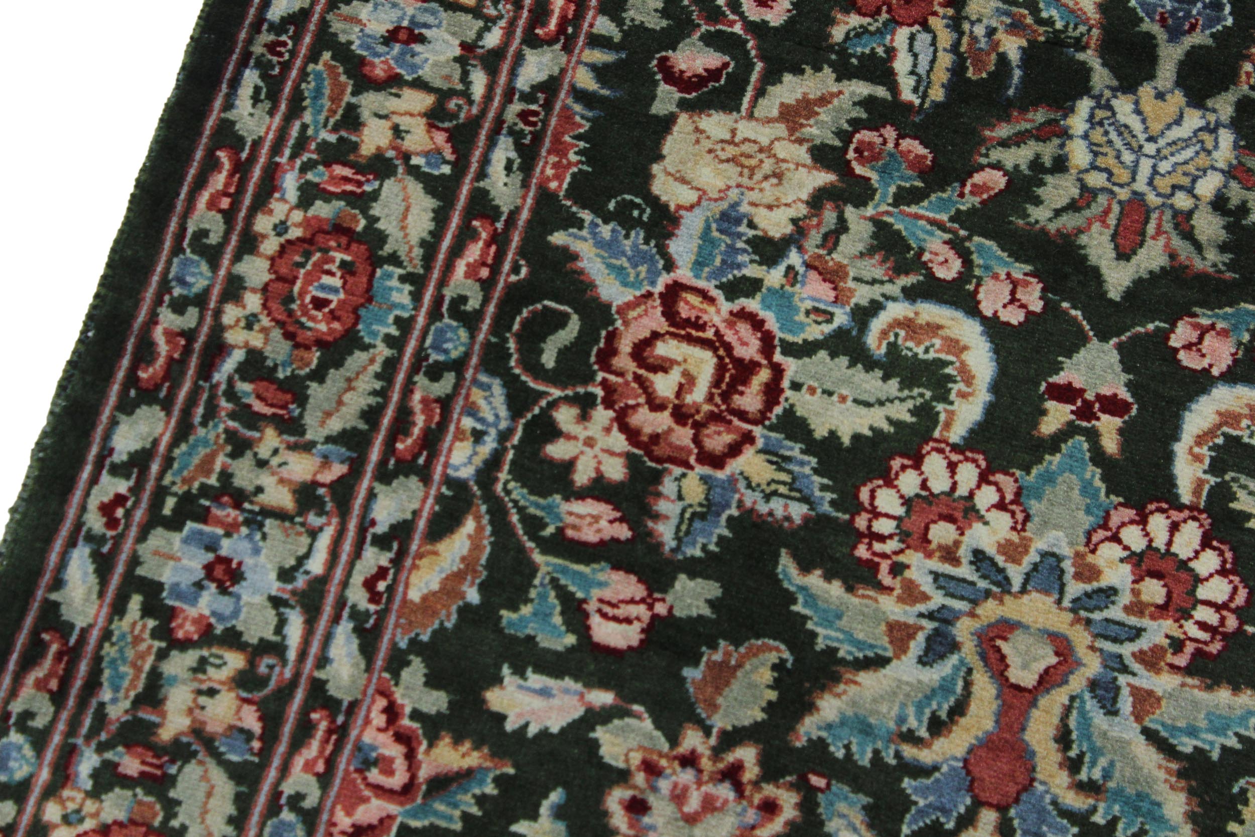handmade Traditional Sohil Green Blue Hand Knotted RUNNER 100% WOOL area rug 3' x 10'