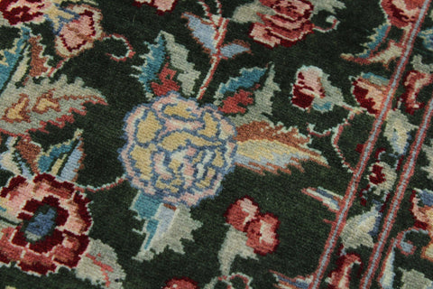 handmade Traditional Sohil Green Blue Hand Knotted RUNNER 100% WOOL area rug 3' x 10'