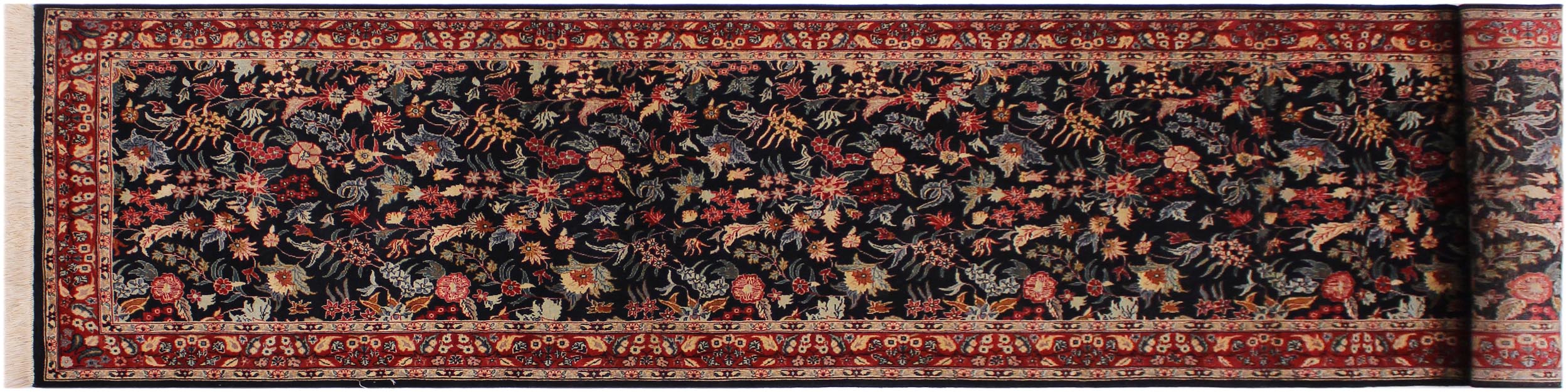 handmade Traditional Basarabian Black Red Hand Knotted RUNNER 100% WOOL area rug 3' x 12'
