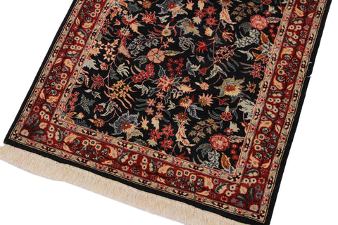 handmade Traditional Basarabian Black Red Hand Knotted RUNNER 100% WOOL area rug 3' x 12'