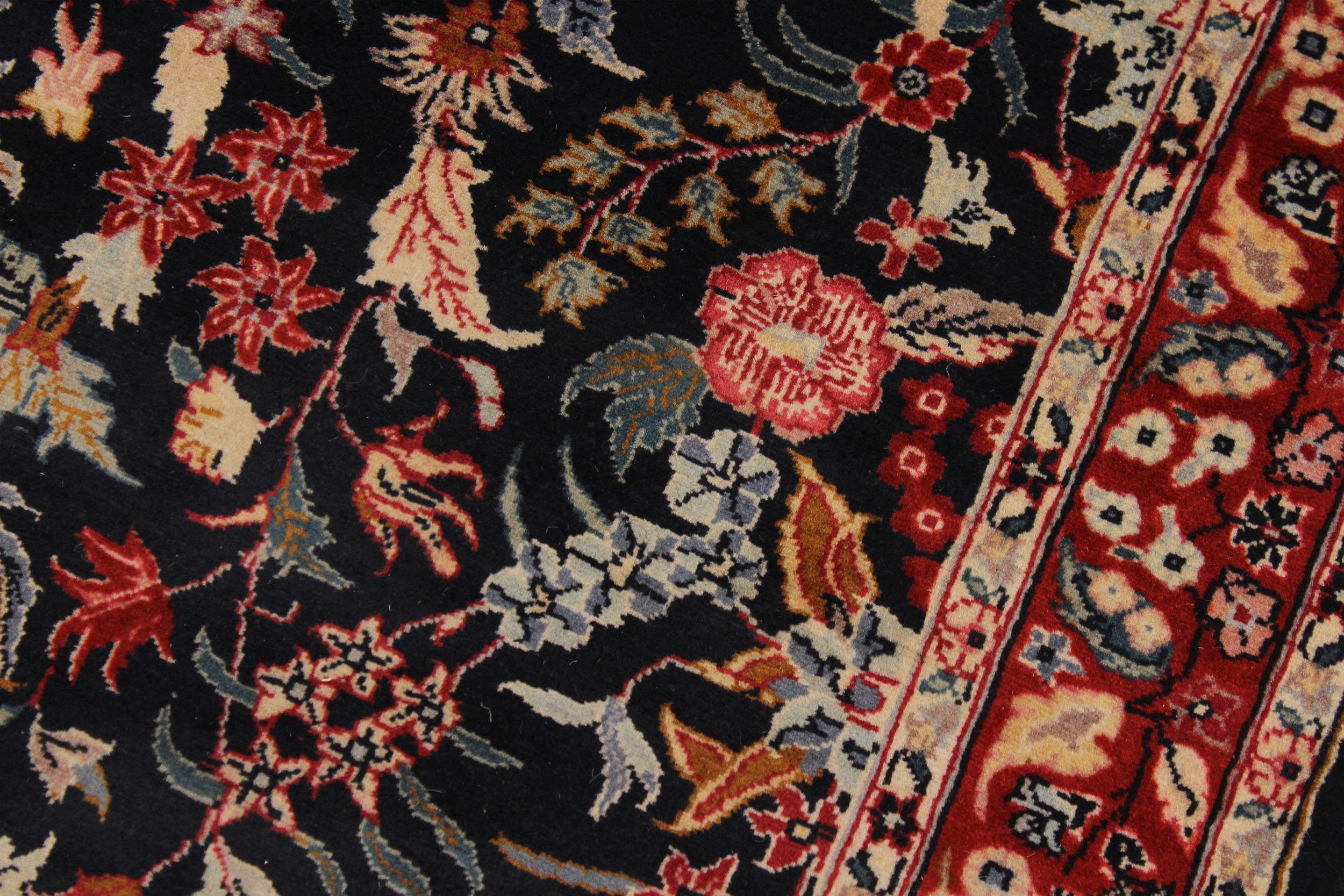 handmade Traditional Basarabian Black Red Hand Knotted RUNNER 100% WOOL area rug 3' x 12'
