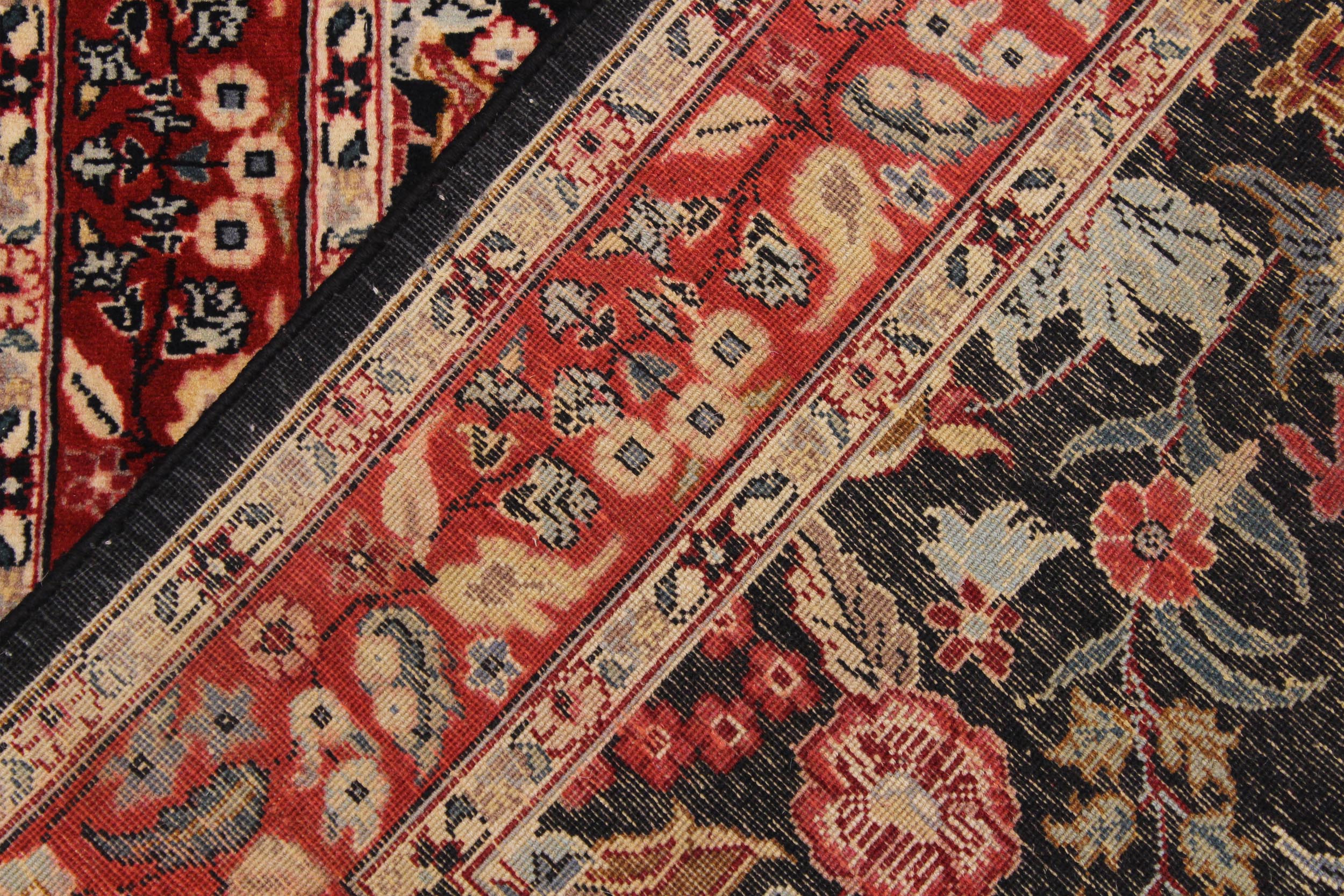 handmade Traditional Basarabian Black Red Hand Knotted RUNNER 100% WOOL area rug 3' x 12'