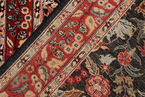 handmade Traditional Basarabian Black Red Hand Knotted RUNNER 100% WOOL area rug 3' x 12'