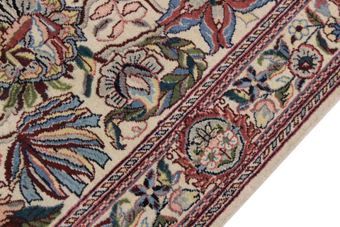 handmade Traditional Kashan Beige Pink Hand Knotted RUNNER 100% WOOL area rug 3' x 11'