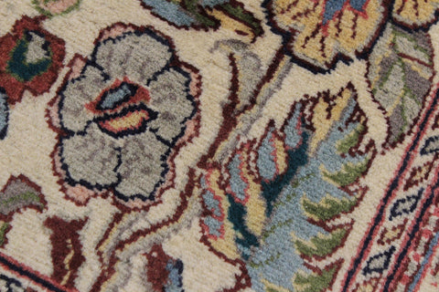handmade Traditional Kashan Beige Pink Hand Knotted RUNNER 100% WOOL area rug 3' x 11'