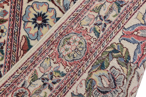 handmade Traditional Kashan Beige Pink Hand Knotted RUNNER 100% WOOL area rug 3' x 11'