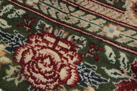 handmade Traditional Gulzar Green Blue Hand Knotted RUNNER 100% WOOL area rug 3' x 12'
